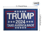 3 Pack Donald Trump 2024 Flag Patch Save America Again Flags Patches Tactical President Patch for Hats, Tactical Bags, Jackets, Clothes Patch Team Army Patch...