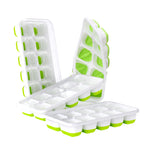 DOQAUS Ice Cube Tray with Lids - 4 Pack Stackable Silicone Ice Trays for Freezer, BPA & LFGB Safe, Easy Release for Kitchen, RV, Cocktail, Coffee, Soup & Food