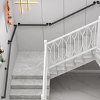 8FT Staircase Handrail for Indoor Stairs, Modern Hand Railings Grab Bar Kit with Black Finished, Non-Slip Wall Mount Decking Railings for Elderly and Children (Black, 8ft)