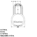 Master Lock Magnum Heavy Duty Solid Steel Silver Padlock with Key, Cut Resistant Gate Locks for Outdoor Fence or Shed, 14/32 x 2 x 15/16 Inches, M930XKADLH