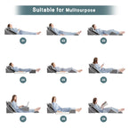 6pcs Orthopedic Bed Wedge Pillow Set for Sleeping, Post Surgery Foam for Body, Back and Leg Pain Relief Comfortable & Adjustable Support Pillows-Anti Snoring, Heartburn, Acid Reflux & GERD Sleeping