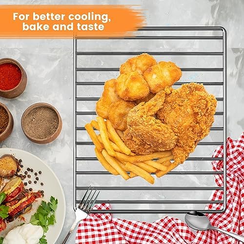 Air Fryer Wire Rack for Ninja Foodi 10 in 1 DT201 DT251 Digital Convection Toaster Oven, 14.5''*11.6'' Stainless Steel Air Fryer Accessories Roasting Steamer Grill Racks Baking Tray Rack