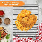Air Fryer Wire Rack for Ninja Foodi 10 in 1 DT201 DT251 Digital Convection Toaster Oven, 14.5''*11.6'' Stainless Steel Air Fryer Accessories Roasting Steamer Grill Racks Baking Tray Rack