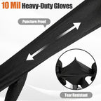 TREEGO 10 Mil Black Nitrile Gloves Heavy Duty — 3D Diamond Texture Grip, Latex Free Disposable Rubber Mechanic Gloves, X-Large, 100 Count