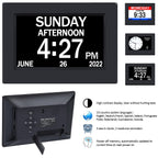 AINFTIME Clock with Day and Date for Elderly-3 Colors Display Digital Calendar Alarm Clock Dementia Alzheimers Clock with Extra Large Display (7in Black)