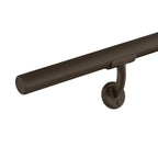 Meranti Aluminum Handrail for Indoor or Outdoor Steps and Stairs – Hand Rails for Elderly – DIY Complete Stair Railing Kit (5' Length, Bronze Textured)