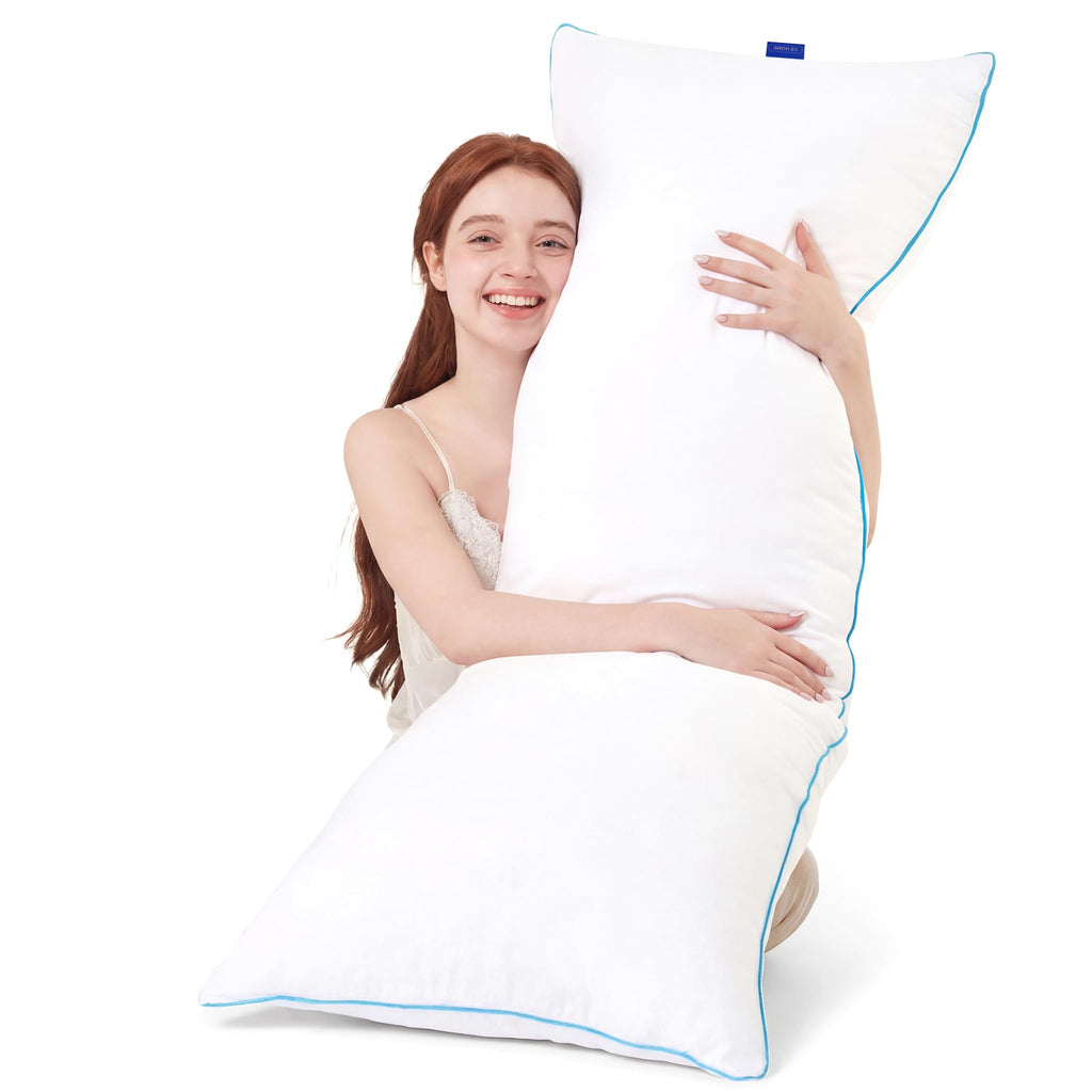 Memory Foam Body Pillow Insert - Full Body Pillow for Adults - Soft Large Long Bed Pillow for Side Sleeper (White, 20 Inchx54 Inch)