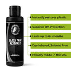 ExoForma Black Trim Restorer - Lasts 6+ Months, Dye Infused Waterproof Plastic Restorer for Cars - Perfect for Faded Bumpers, Trim & Vinyl on Jeeps, Truck Beds, Avalanches & ATVs | 4oz Kit