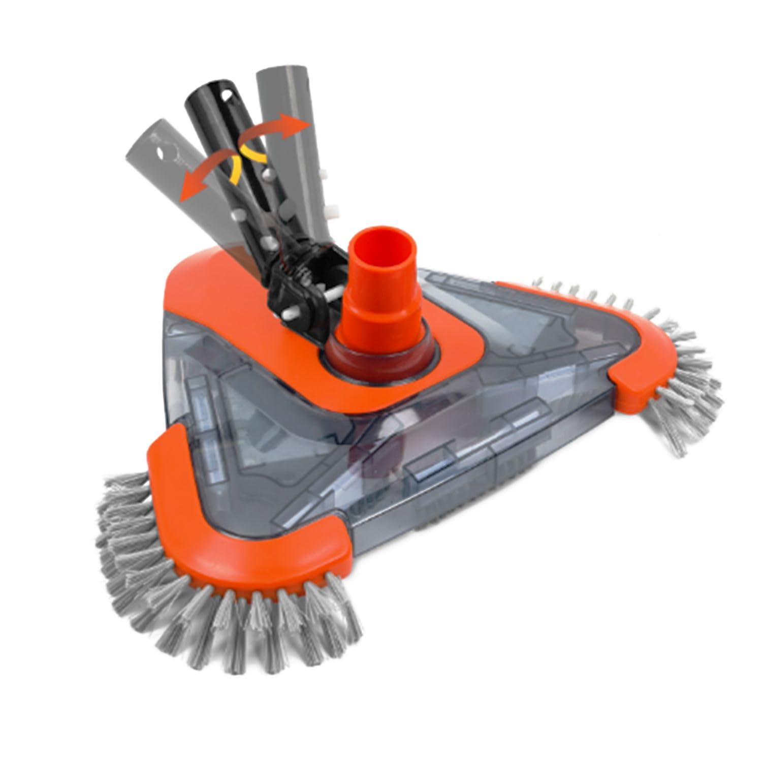 TidyMister Pool Vacuum Head with Side Brush,Universal Steering Handle & Universal Rotatable Hose Adapter,Swimming Weighted Pool Brush Vac (Safe for Vinyl Liner Pool) for Inground & Above Ground Pools