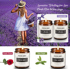 4 Pack Candles Gifts for Women, Lavender Candle Sets for Women Gifts, 28 OZ 200 Hour Long Lasting Candles, Sage Candles for Home Scented, Aromatherapy Candles Gift Set for Family and Friends