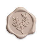 UNIQOOO Wax Seal Stickers - Eucalyptus Wedding Invitation Envelope Seal Stickers, 50 Pcs Self- Adhesive Taupe Stickers, Perfect for Invitation, Christmas, Gift Wrapping