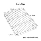 Wildone Baking Sheet with Rack Set [2 Sheets + 2 Racks], Stainless Steel Cookie Pan baking Tray with Cooling Rack, Size 12 x 10 x 1 Inch, Non Toxic & Heavy Duty & Easy Clean