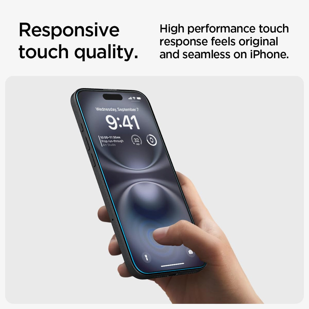 Spigen Tempered Glass Screen Protector [GlasTR EZ FIT] designed for iPhone 16 / iPhone 15 [2 Pack]