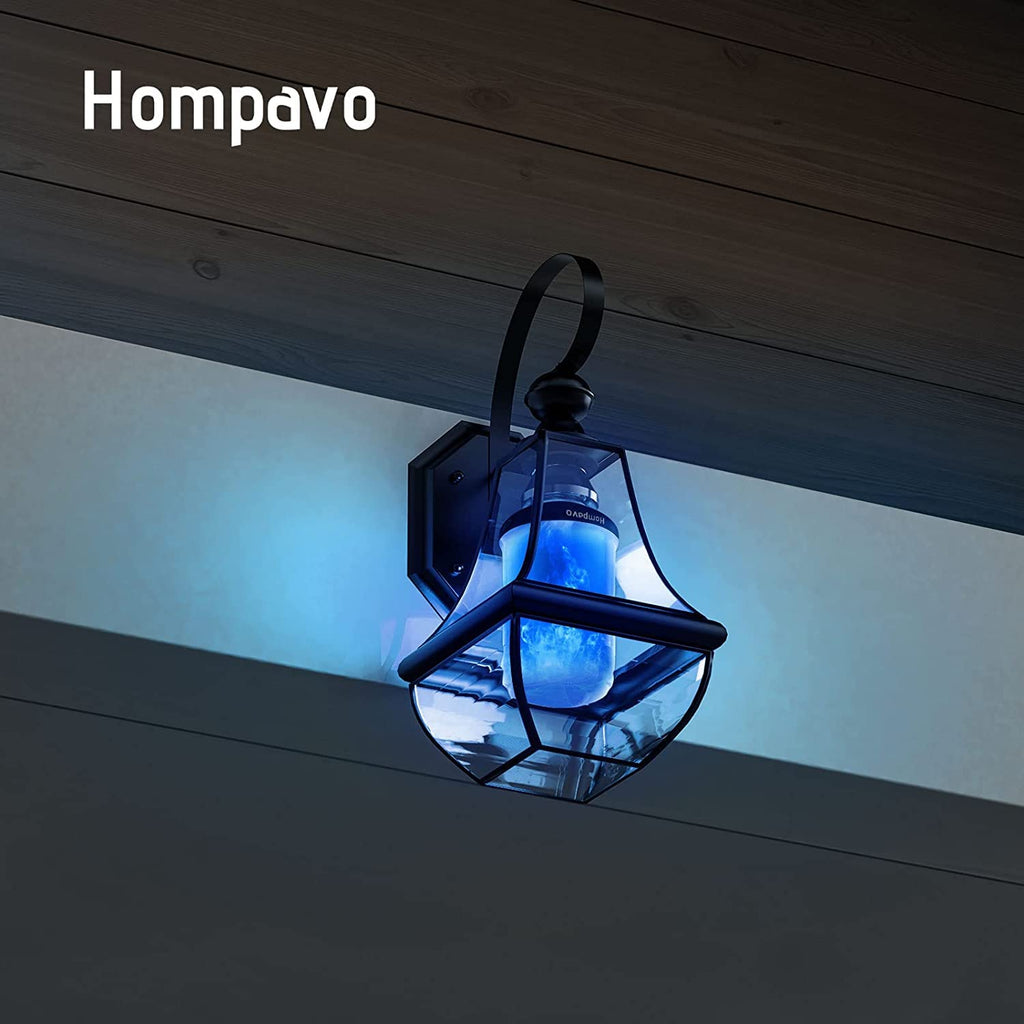Hompavo 【Upgraded】 LED Flame Light Bulbs, Purple Flickering Light Bulbs with Upside Down Effect, E26/E27 Flame Bulb for Halloween Christmas Party Indoor and Outdoor Home Decoration (4 Pack)
