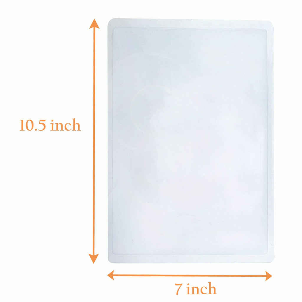 MAGDEPO 3x Magnifying Sheet Full Plastic Page Area with Small Card Magnifier Fresnel Lens, DIY Projection & Solar Collector Ideal for Reading Newspapers, Small Print, and Documents.