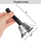 MCPINKY 2PCS Hand Bell,Silver Ringing Bell with Handle Dinner Bell Call Bell for Elderly Bell for Classroom Christmas Pets