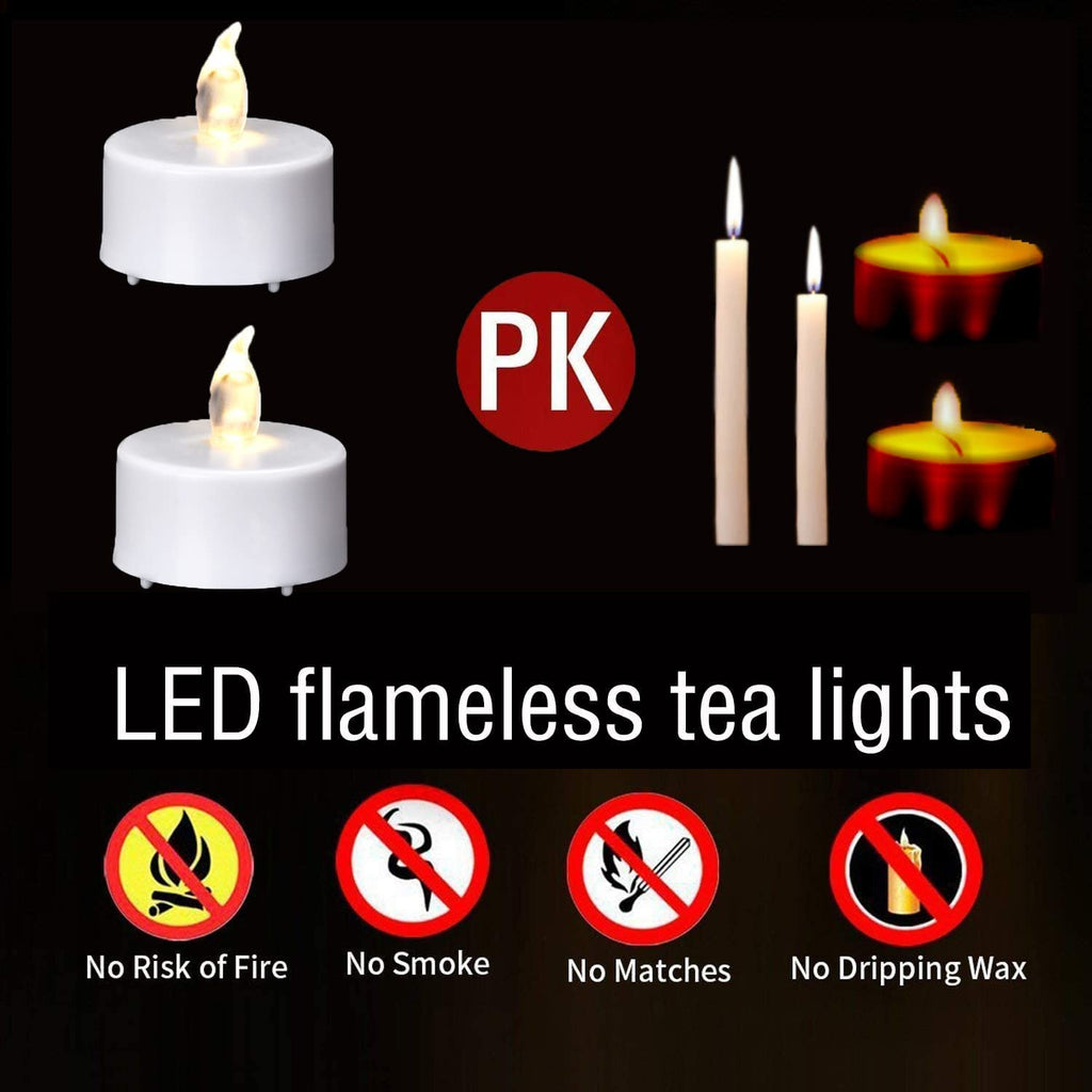 Hanzim LED Tea Lights Candles- 100PACK Warm White Flameless Candles Realistic and Bright Flickering Long Lasting 200Hours for Holiday Celebration,Party,Home Decoration Warm Yellow,Battery Operated