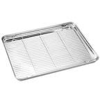 Wildone Baking Sheet & Rack Set [2 Sheets + 2 Racks], Stainless Steel Cookie Pan with Cooling Rack, Size 16 x 12 x 1 Inch, Non Toxic & Heavy Duty & Easy Clean