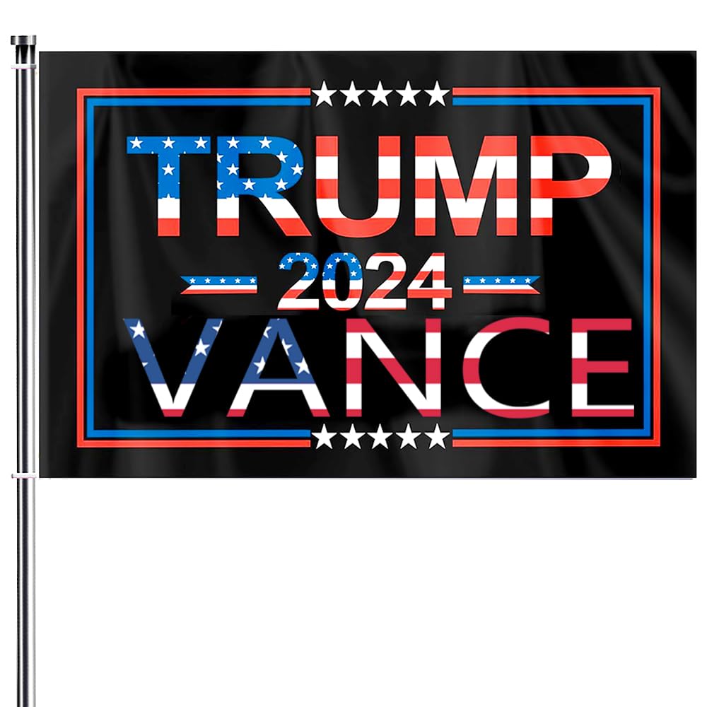 ERT Trump and Vance 2024 Flag 3x5FT Make America Great Again Trump and Vance 2025 Flag White Banner with Brass Grommets MAGA