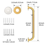 24 Inch Anti Slip Shower Grab Bar Gold, Munzong 2 Pack Bathroom Grab Bar, Knurled Bathroom Balance Bar,Safety Hand Rail Support Handicap Elderly Injury Senior Assist Bath Handle