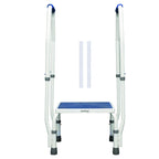 step2bed Mini Step Stool with Handle for Elderly - Adjustable Height Bed Safety Rail for Seniors with Handicap Grab Bars - Stainless Steel Portable Step Stool for Bed (300 LBS Capacity)