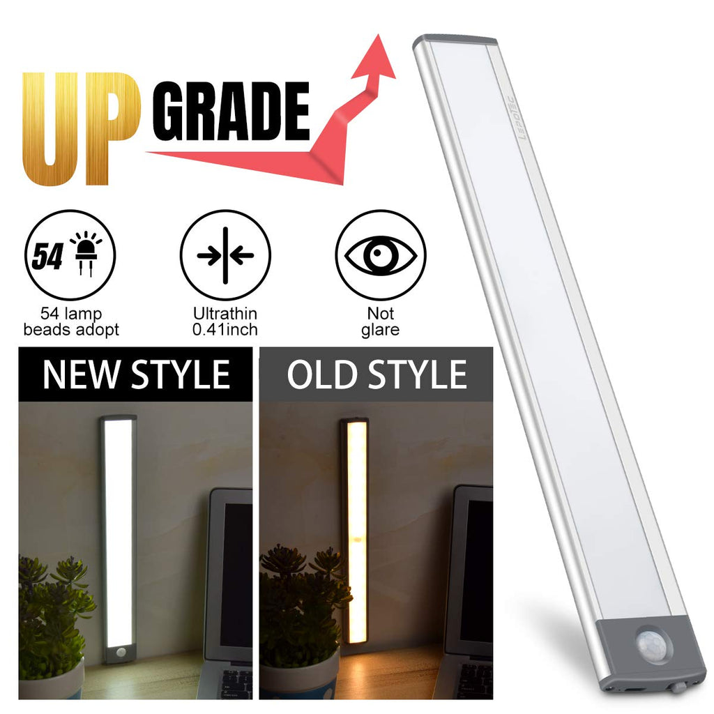30-LED Motion Sensor Cabinet Light,Under Counter Closet Lighting, Wireless USB Rechargeable Kitchen Night Lights,Battery Powered Light,Uniform Light for Wardrobe,Cabinet,Cupboard（warm light）-2Pack