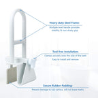 Butizone Bathtub Safety Rail, Medical Adjustable Tub Grab Bar Handle Clamp Safety Handrail Support for Seniors and Elderly
