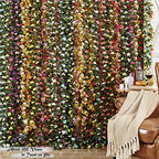 PONKING 8 Pcs 66FT Fall Garland, Artificial Rose Vine Flowers with Green Leaves, Hanging Fake Roses Vine for Room Anniversary Wedding Birthday Christmas Wall Arch Decor, Fall Champagne Flower