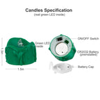 Windshell Green Flickering Flame Tealight Candles with 6H Timer (No Remote), Melting Design (Plastic), Battery Operated LED Flameless Tea Lights for Party, Wedding, Halloween and Christmas, Pack of 12