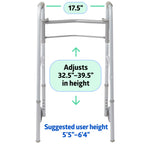 Medline Lightweight Folding Walkers for Seniors, Adults with 5” Wheels, Steel Frame Supports up to 400 lbs.