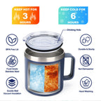 Qzvuic I Came I Saw I Forgot Coffee Mug, Funny Sarcastic Gifts for Men Elderly Senior Citizens Old People ADHD Grandpa 14 oz Stainless Coffee Mug Fathers Day Christmas