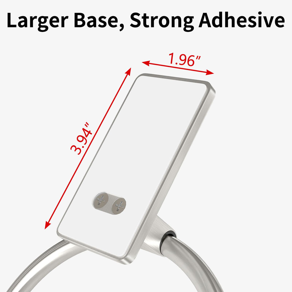 STWWO Brushed Nickel Towel Ring, Hand Towel Holder for Bathroom, Self Adhesive Hand Towel Rings for Bath, Kitchen, RV, No Drill Hole