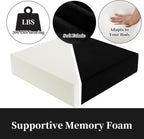HOMBYS Memory Foam Recliner Cushion for Elderly, 4" Thickness Seat Cushion with Lumbar Support Pillow, Non-Slip & Supportive Chair Seat Cushion with Backrest, (Black, 22"x22"+13.8" Backrest)