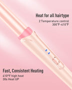 Waver Curling Iron Curling Wand - BESTOPE PRO 5 in 1 Curling Wand Set with 3 Barrel Hair Crimper for Women, Fast Heating Crimper Wand Curler in All Hair Type - Leather Pink