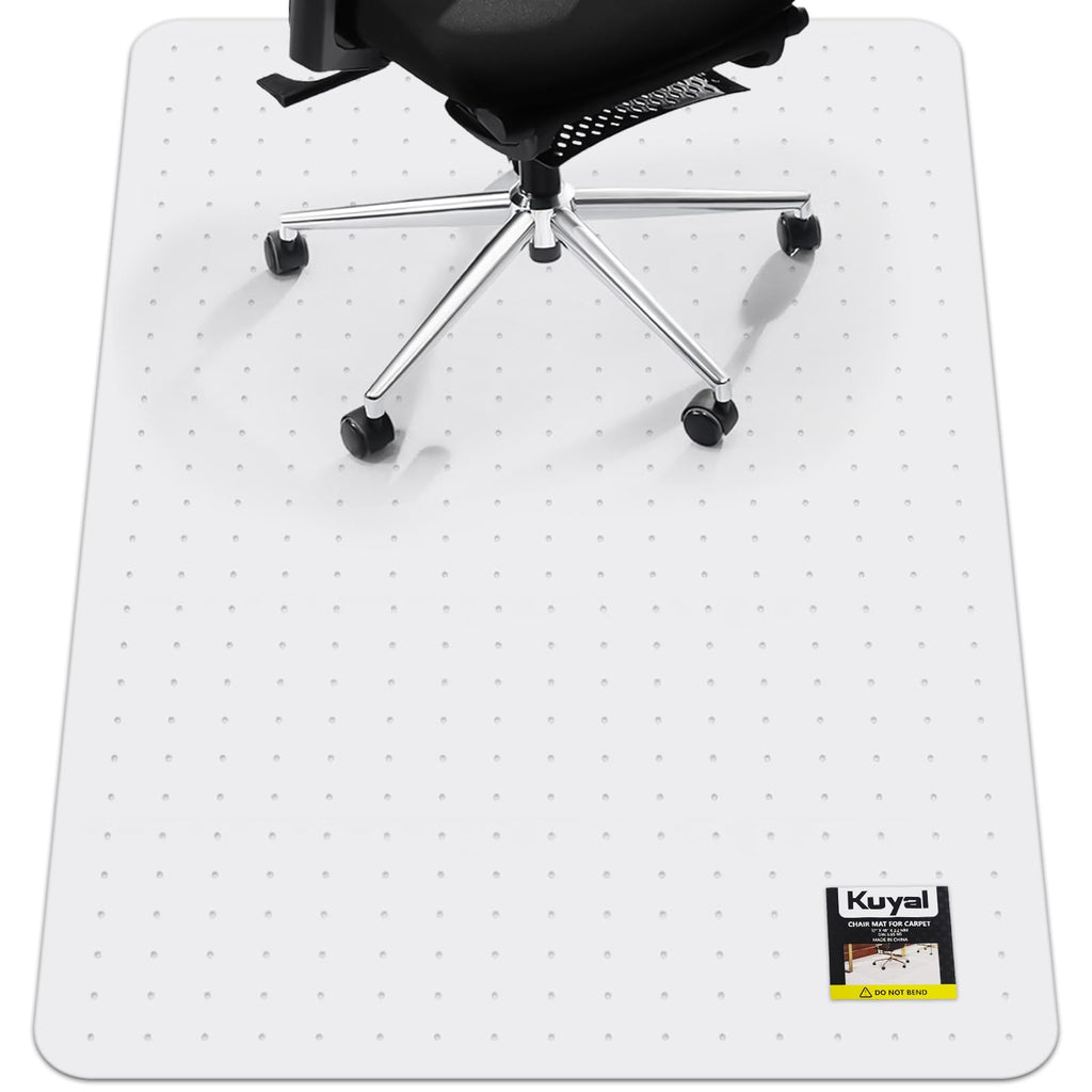 Kuyal Office Chair Mat for Carpet, 32x55 Clear Heavy Duty Computer Chair Mat, Under Desk Protector Carpeted Floors Mat, Easy Chair Movement,Ship Flat