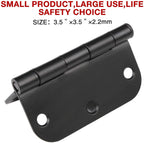 TDCHINGES 30 Pack Rounded Matte Black Door Hinges 3.5 Inch 5/8" Radius Interior 3 1/2 Inch Door Hinges Flat Iron Bifold Easy Installation Door Hinges for Doors 3 ½" Hardware Controls