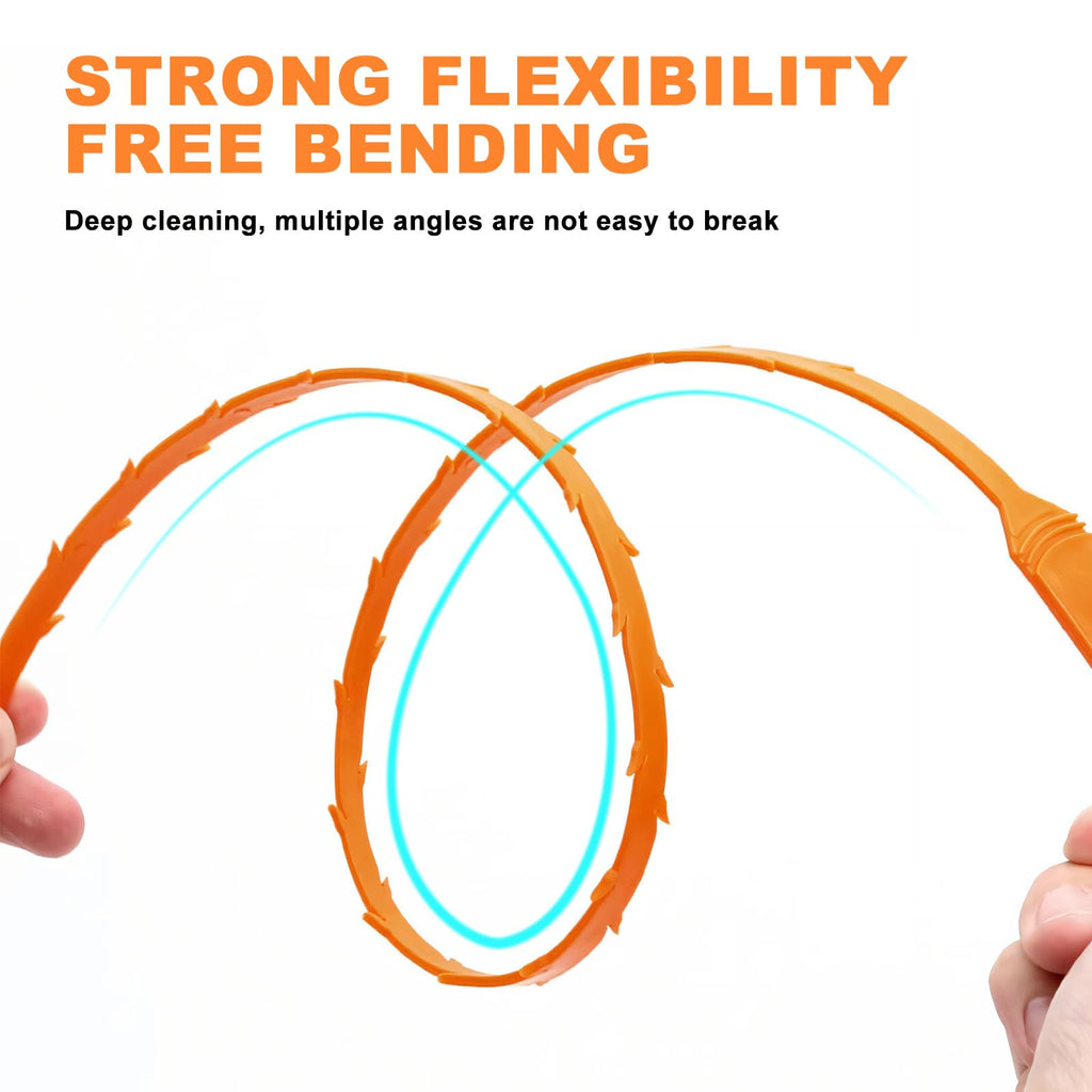 Drain Snake Clog Remover - 4 Pack 20 Inch Flexible Hair Drain Removal Tool for Sink, Shower, Tub & Toilet, Drain Cleaner with Grip Handle - Easy Use Kitchen & Bathroom Drain Opener