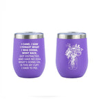 Eisfiel I Came I Saw I Forgot Tumbler, Funny Senior Citizens, Funny Sarcasti Gifts for Elderly Grandpa Grandma Wife Husband for Retirement Birthday Gift, Insulated Wine Tumblers 12oz, Purple