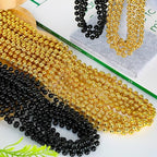 120 PCS Beaded Necklace, 33 IN Mardi Gras Beads, Blackgold Mardi Gras Accessories, Bead Necklace Throw Beads Bulk for Party Parade Event Festival Christmas Pirate Favors Supplies Decor