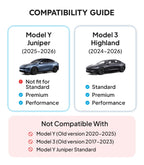 Wigoo Center Console Organizer for Tesla Model Y Juniper (Only Premium & Performance 2025 2026) and All Model 3 Highland Accessories [Double-Layer Storage, Smooth Sliding] 4PCS Gray