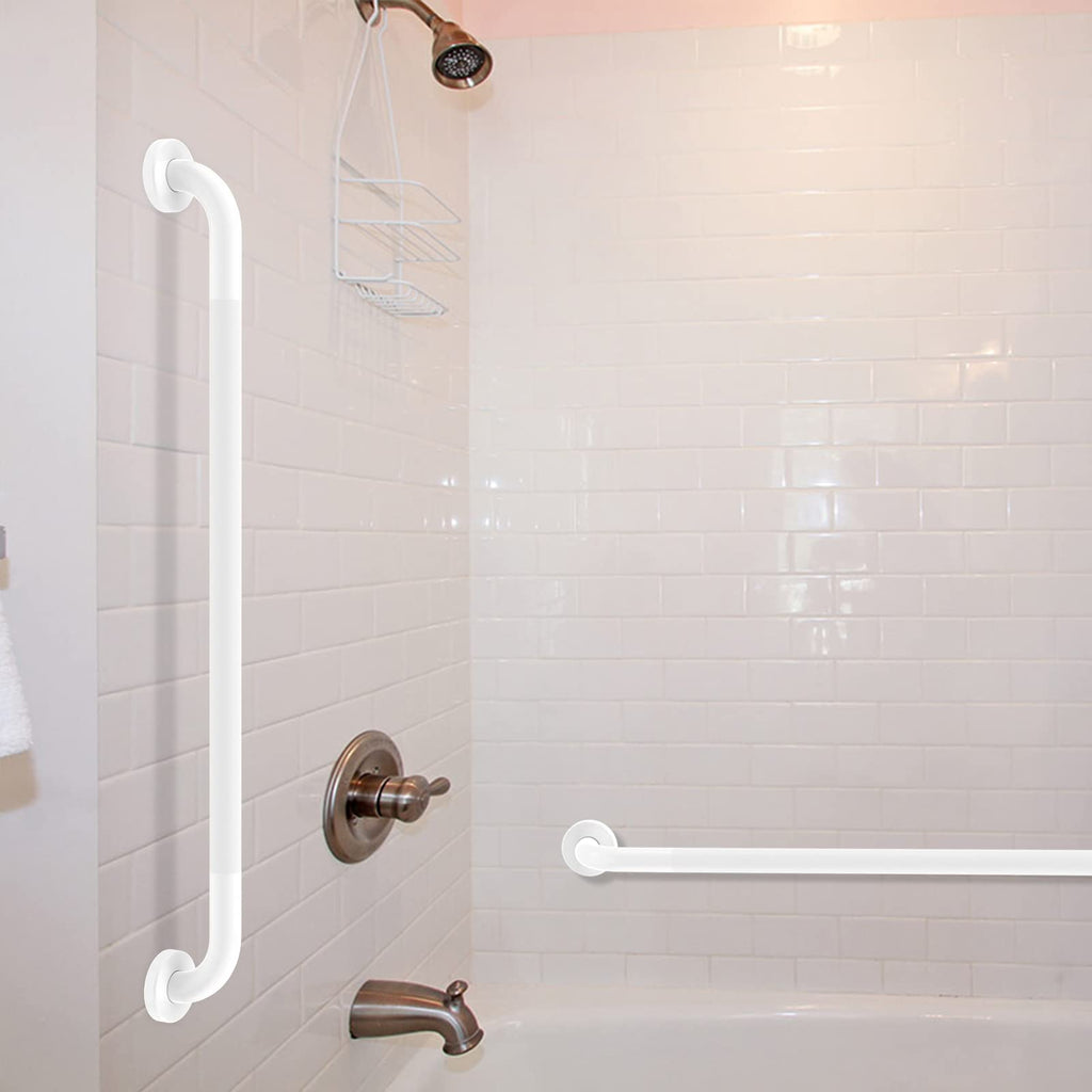 36 Inch Anti Slip Shower Grab Bar Oil Rubbed White, Munzong Bathroom Grab Bar, Knurled Bathroom Balance Bar,Safety Hand Rail Support Handicap Elderly Injury Senior Assist Bath Handle