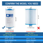 AmiBron 5CH-402 Replaces Tuff Spa Filter, Compatible with Sundance Spas 6540-723, Pleatco PJW40SC-F2M, Filbur FC-2811, Unicel 5CH-402, Del Sol Spas, 2" Male Thread/MPT 40 sq.ft. Hot Tub Filter 2 Pack