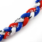18" Sport Style Three Colors Fashion Three Braided Rope Tornado Necklace (Royal Blue/Red/White)