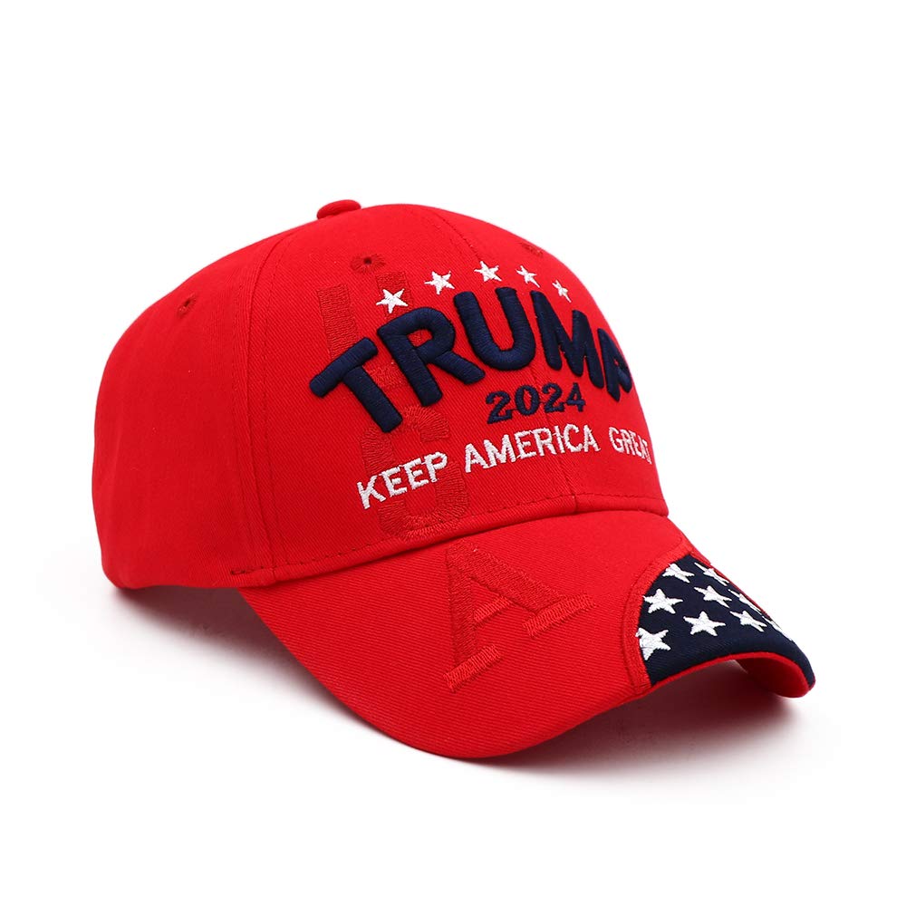 Trump 2024 Hat, Donald Trump 2024 Cap Keep America Great MAGA USA Embroidery Adjustable Baseball Cap