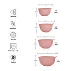 KitchenAid Universal Nesting Plastic Mixing Bowls, Set of 4, 1.5 quart, 2.5 quart, 3.5 quart, 4.5 quart