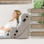 9-Piece Adjustable Orthopedic Wedge Pillow Set – Memory Foam Body Support for Back & Leg Comfort