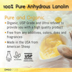 Lanolin 8 oz. Pure 100% USP grade. Skin protectorate and moisturizer that delivers deep hydration and nourishment, excellent as a nipple cream. Made by DMSOStore