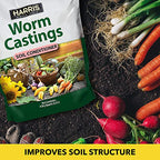 Harris Worm Castings Organic Fertilizer - Soil Superfood for Houseplants, Flowers, and Vegetables, 4qt, 5lb Bag