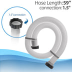 1.5" Diameter 29060E Pool Pump Replacement Hose for Intex Filter Pumps Sand Pump & Saltwater Systems - 59" Long(1 Pack)