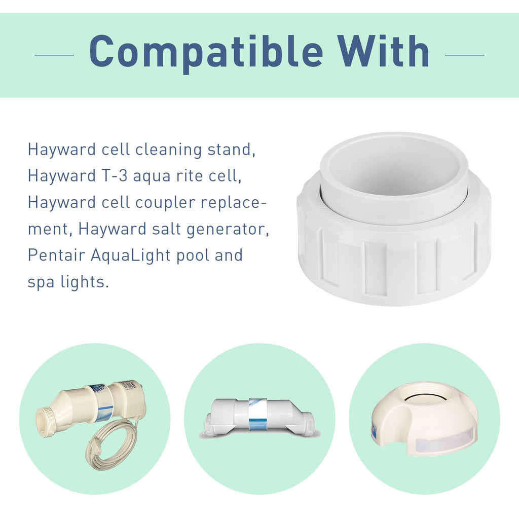 ArrogantF Salt Cell 2" Union Replacement for Hayward GLX-Cell-Union,for Hayward T-3 T-15 Cleaner Coupler Replacement,fit for Hayward Goldline AquaRite Turbo Cell Generator Pool Pool and Spa Pump Parts